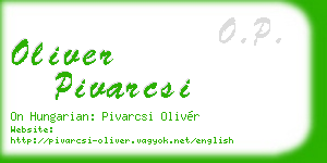 oliver pivarcsi business card