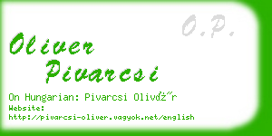 oliver pivarcsi business card